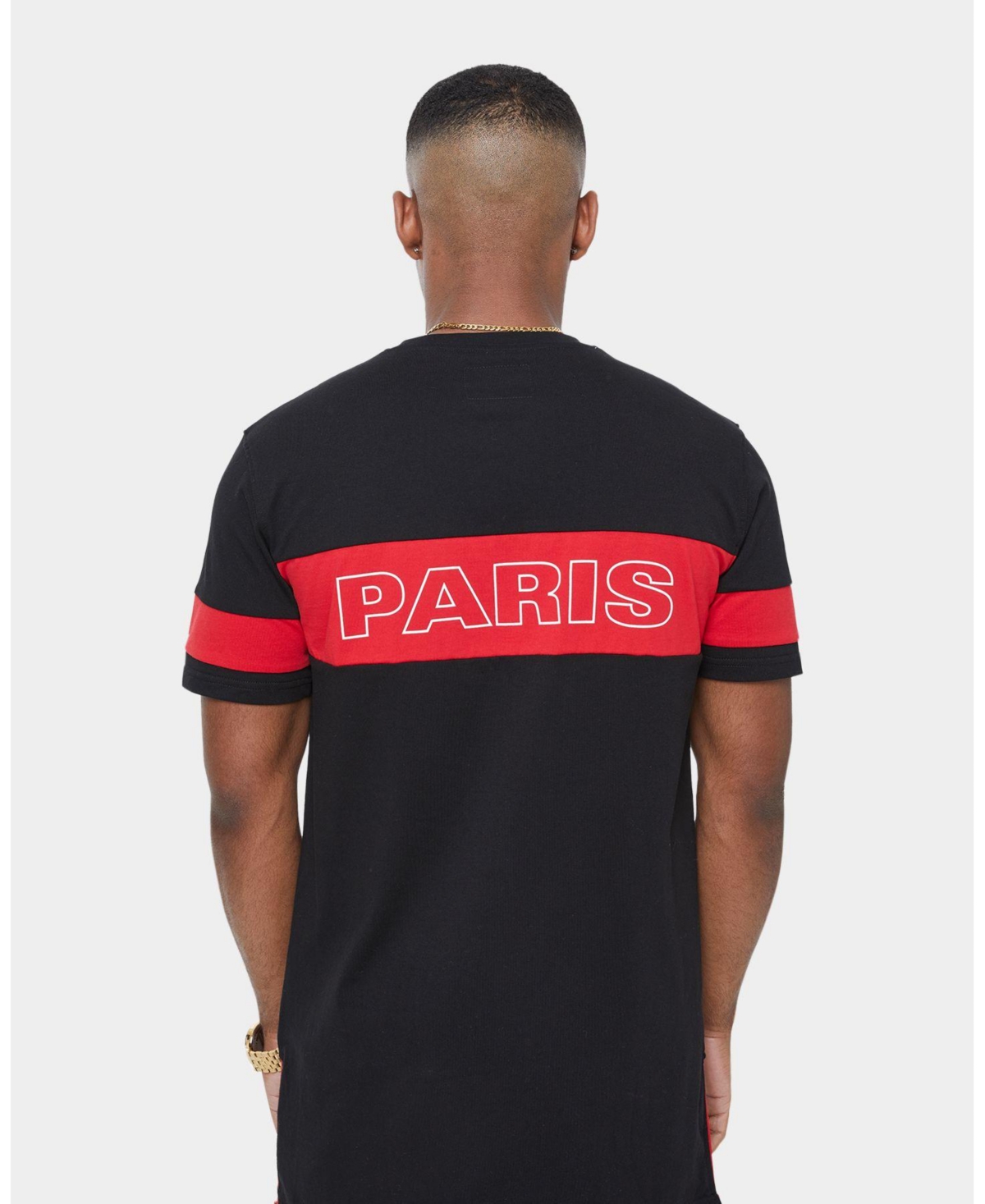 Carre Men's Panneau Short Sleeve T-Shirt Black/Red