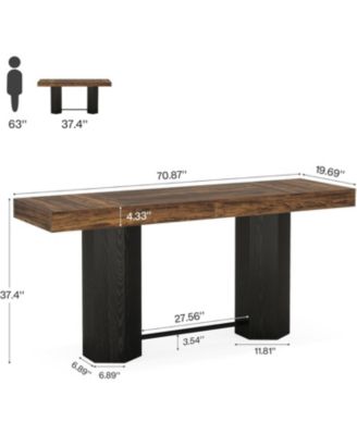 70.9" Extra Long Bar Table, Industrial Counter Height Table