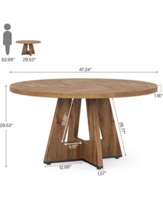 Round Dining Table for 4, 47 Inch Wide