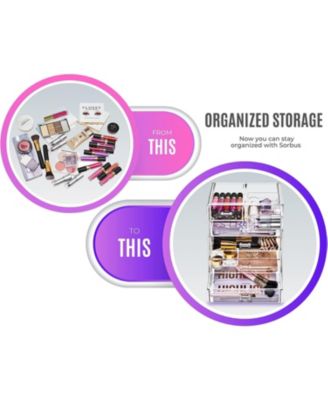 6 Drawer Clear Organizer Case for Cosmetics, Makeup and Jewelry (4 Large, 2 Small Drawers)