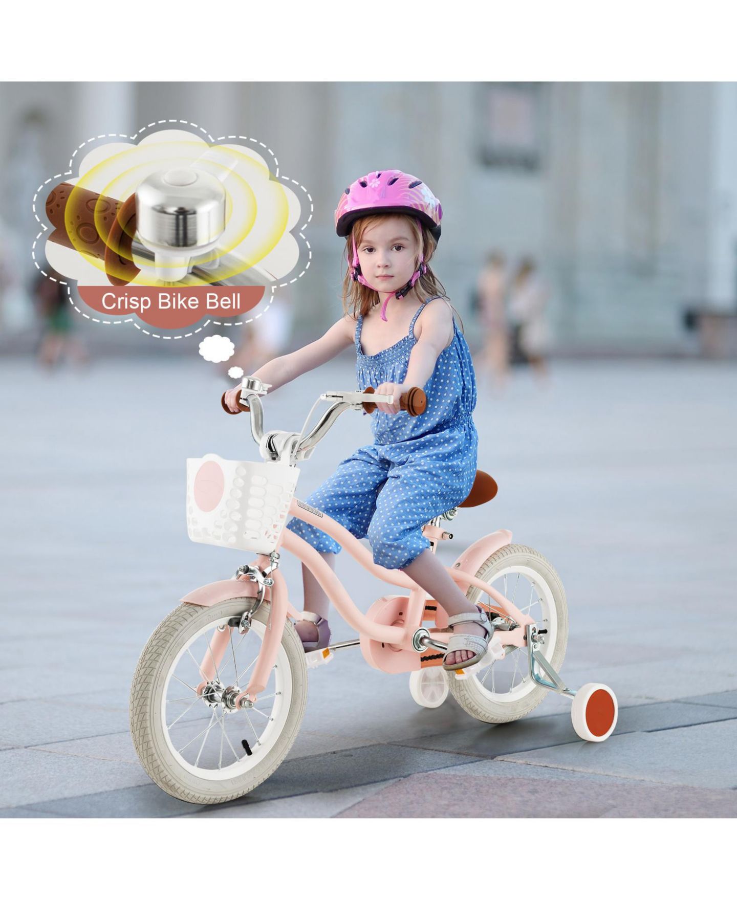 Детская игрушка SUGIFT 14 Inch Kids' Bike with Removable Training Wheels and Coaster Brake, Ages 3-7, цвет: Розовый — фото 8