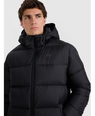 Men's down jacket with natural filling - black