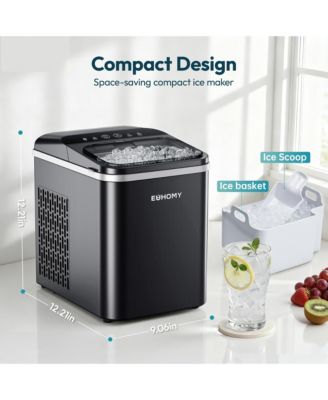 26-lb Ice Per day Nugget/Pebble Ice Maker with Auto-Cleaning and 1.8Lbs Ice Storage in Black