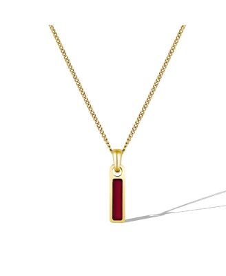 Men's Birthstone Tag Necklace – Gold Pendant