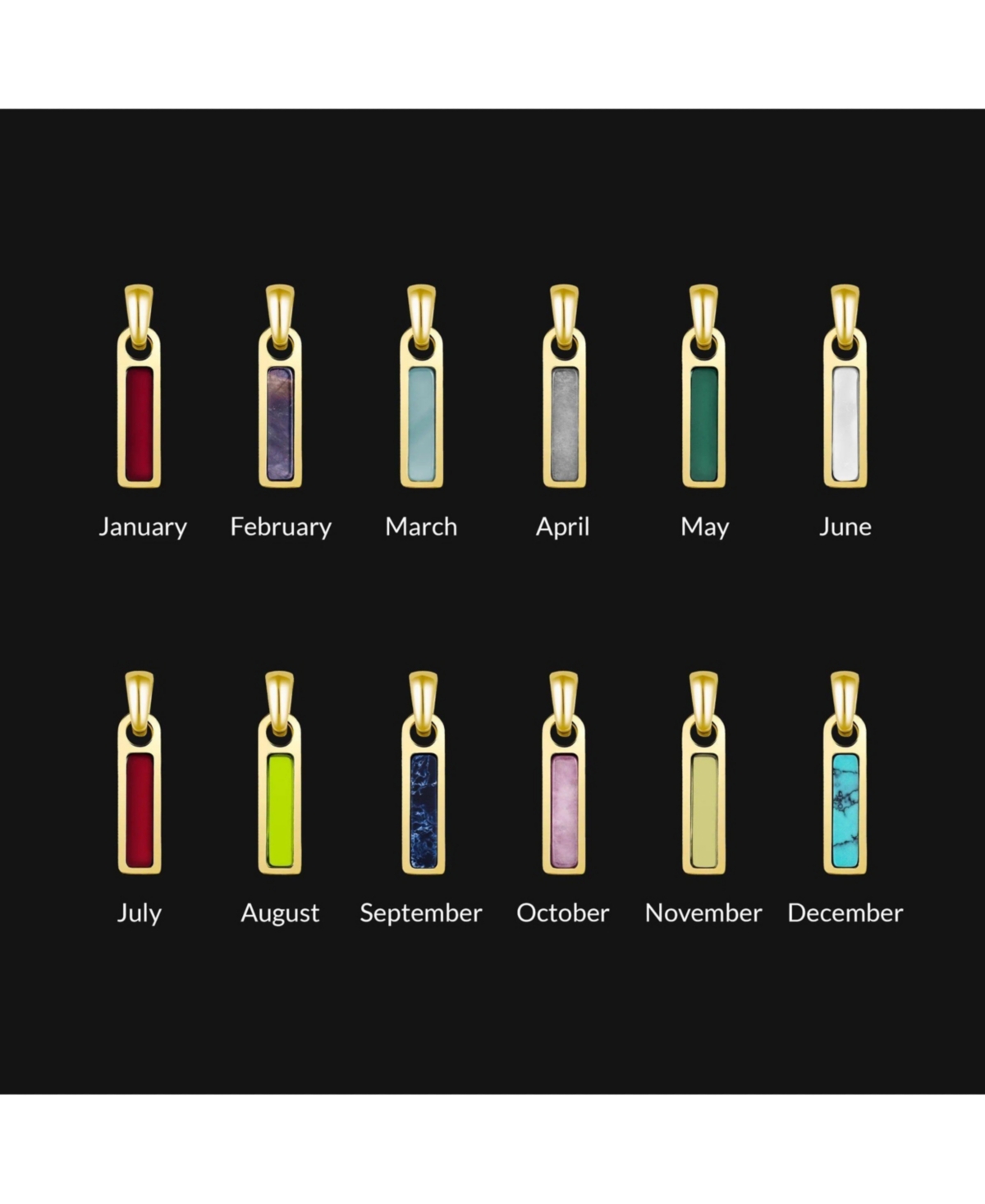 Vincero Men's Birthstone Tag Necklace - Gold Pendant