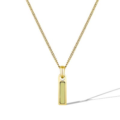 Vincero Men's Birthstone Tag Necklace - Gold Pendant - Topaz - November