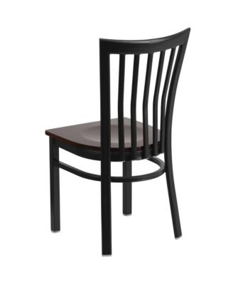 2 Pack School House Back Metal Restaurant Chair