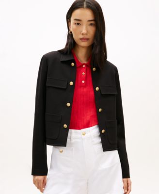 Women's Ponte Novelty Band Collar Jacket