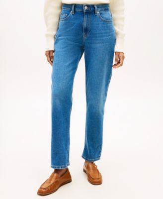 Women's Denim Mid Blue Classic Straight-Leg Jeans