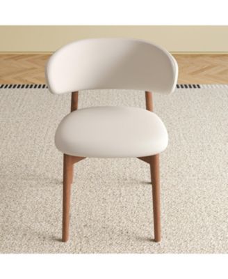 Mid-Century Modern Dining Chairs Set of 2 with Wooden Legs for Kitchen and Living Room