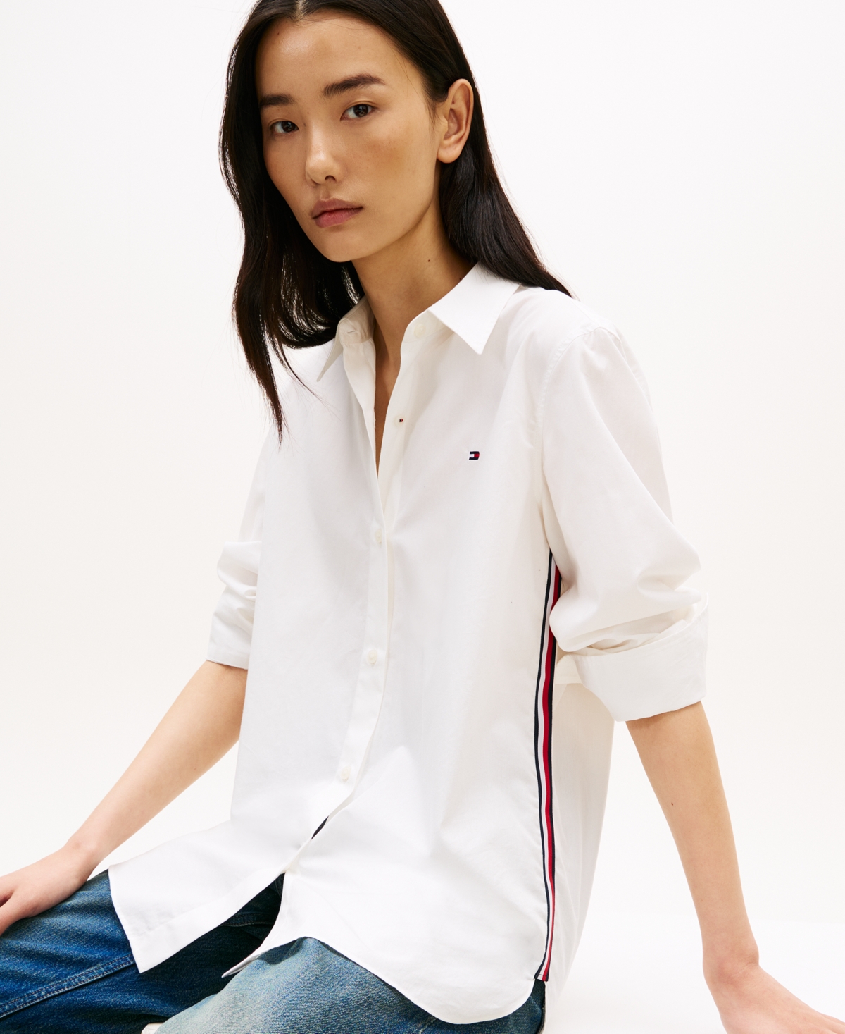 Tommy Hilfiger Women's Long-Sleeve Collared Shirt