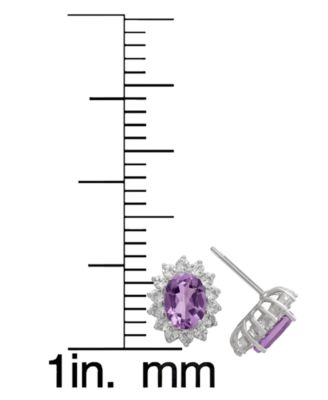 2-Pc Amethyst (4.8 ct. t.w.) & White Topaz (0.32 ct. t.w.) Lady Di Pendant Necklace with Matching Earrings in Sterling Silver