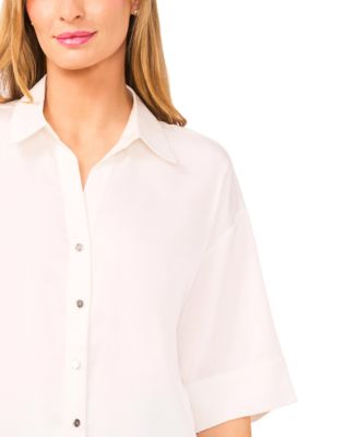 Women's Drop Shoulder Button-Up Shirt