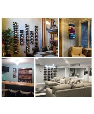 Metal Wall Mount Wine Rack - for Wine Bottles, Liquor, Champagne and more