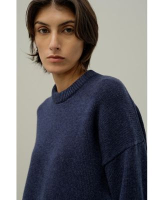 Women's Oversized Crewneck Wool-Cashmere Sweater