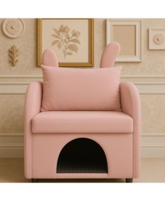 Cat & Dog Hideaway with Scratch-Resistant Fabric,Side Pocket