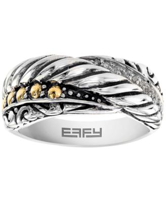 Diamond (1/20 ct. t.w.) Ring in Sterling Silver with 18k Yellow Gold