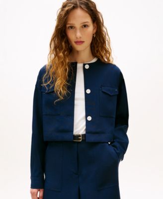 Women's Tailored Crew Neck Cropped Jacket