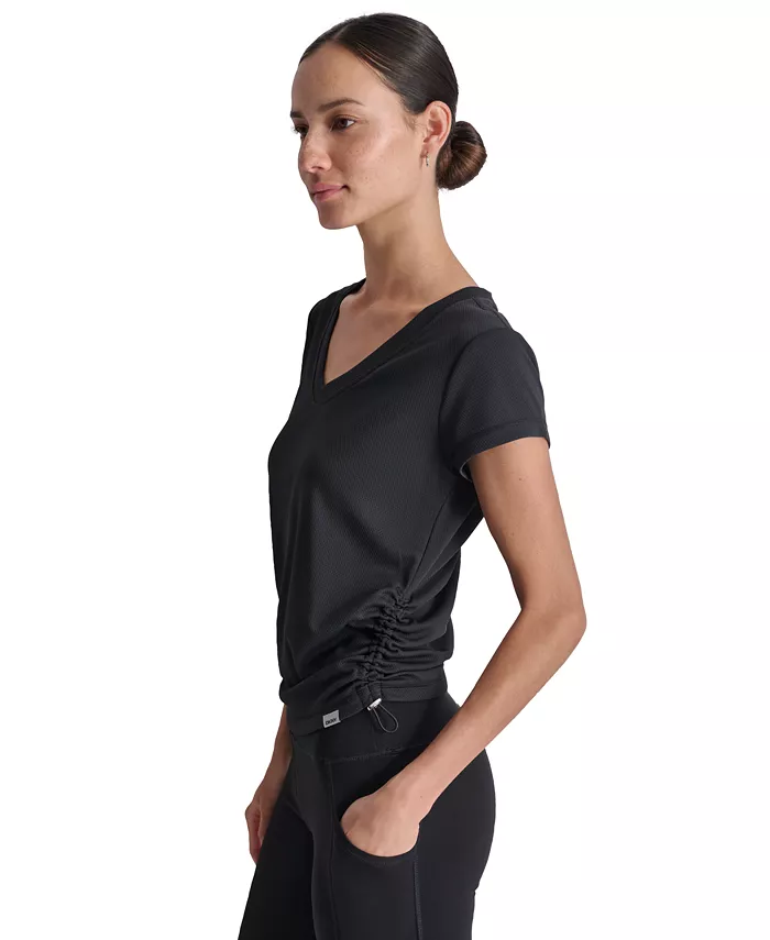 Women's Ruched Side Seams V-Neck Tech T-Shirt - thumbnail 8