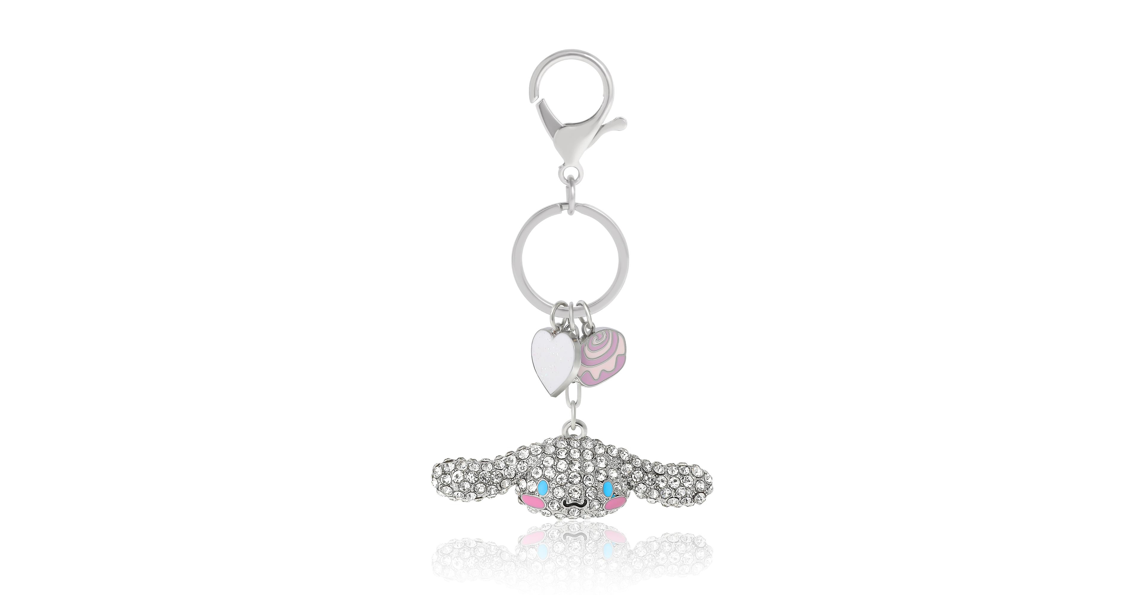 Hello Kitty Sanrio Cinnamoroll Crystal Keychain with Candy & Heart Charms