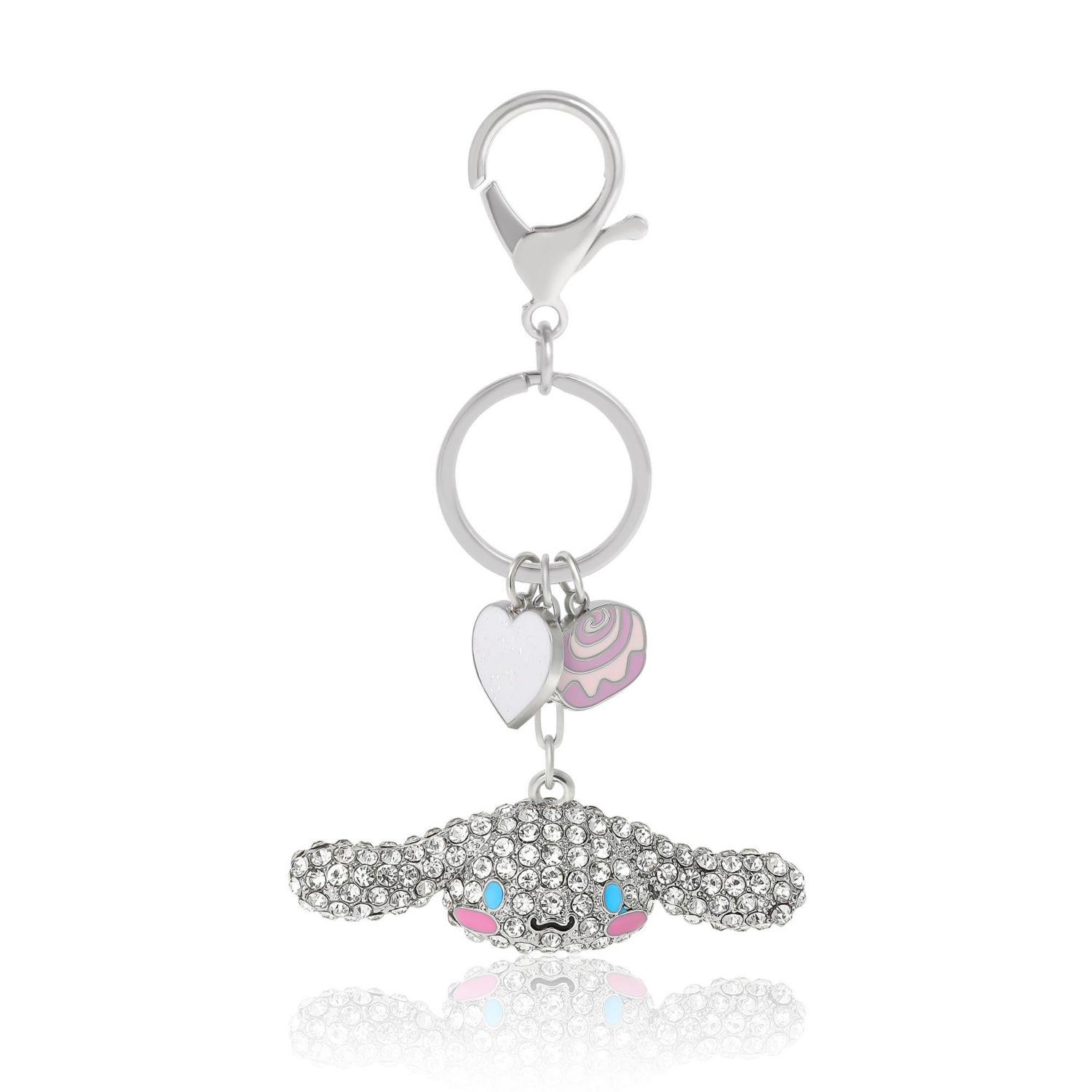Sanrio Cinnamoroll Crystal Keychain with Candy & Heart Charms