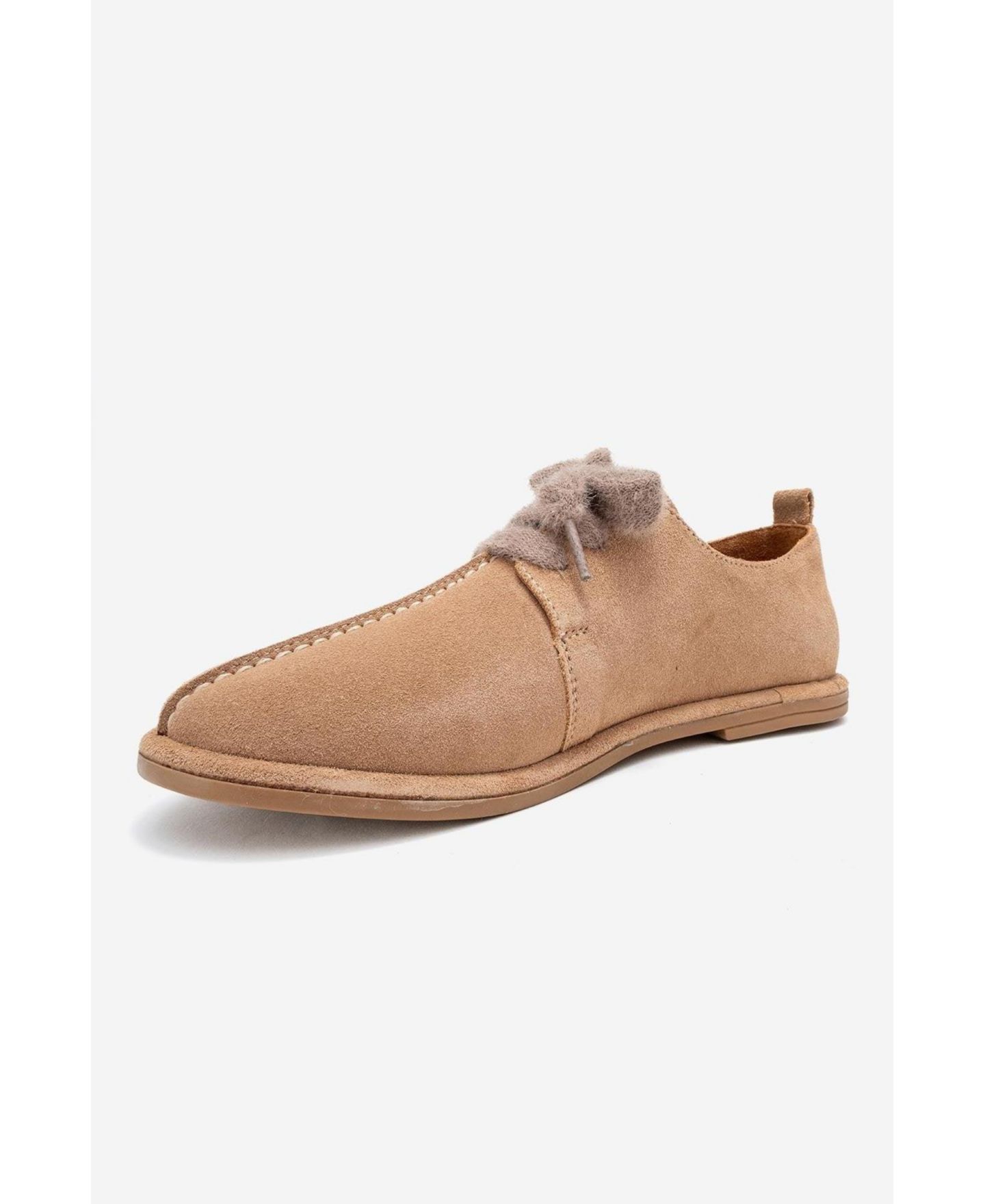 Обувь Forever & Always Shoes Denora Leather Lace Up Shoes, цвет: Бежевый замшевый кожаный — фото 4