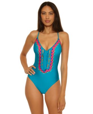 Women's Mykonos Lace Up One-Piece Swimsuit