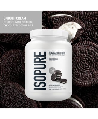 Zero Carb 100% Pure Whey Isolate Protein Powder, Cookies & Cream, 25g Protein, 15 Servings Tub