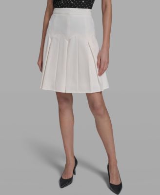 Women's Zipper Back Pleated Skirt