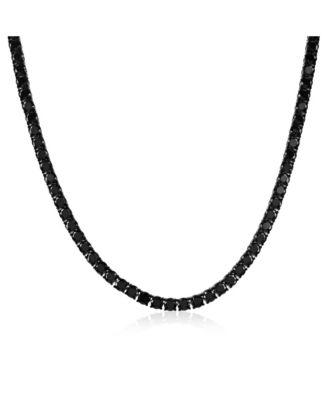 Stainless Steel, Round CZ Tennis Necklace