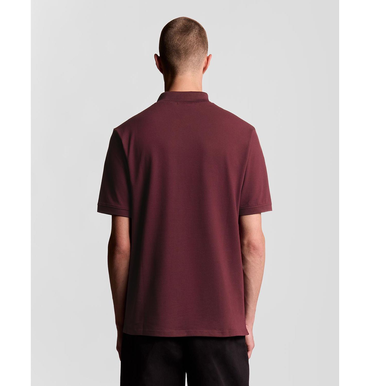 Мужское поло Lyle & Scott Plain Polo, цвет: Бордовый — фото 19