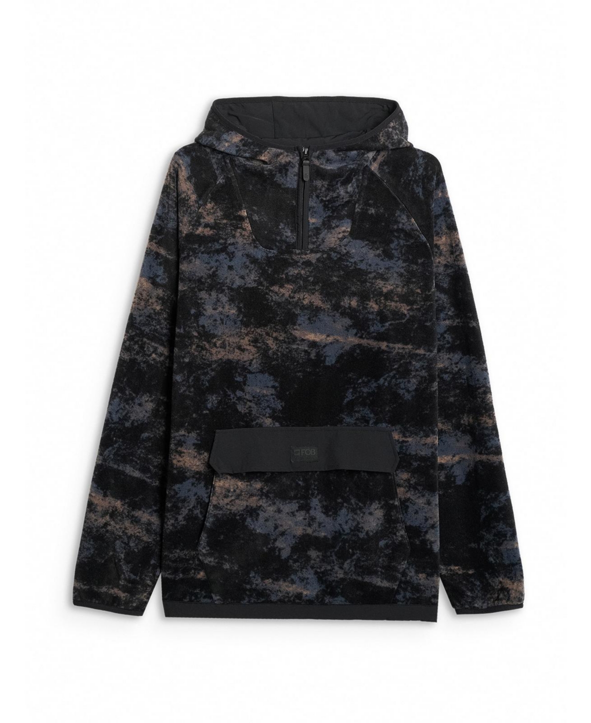 4F Men's regular fleece with hood - multicolour