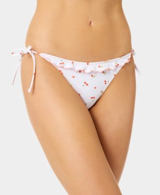 Women's Mini Cherry Ruffle-Tie Swim Bottoms