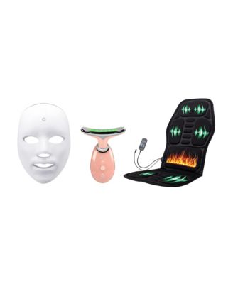 Full-Body Relief & Skin Therapy System – Heated Chair Massager, Red Light Mask & Sculpting Wand