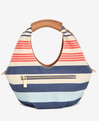 Alyii Stripe Canvas Top Handle Bag