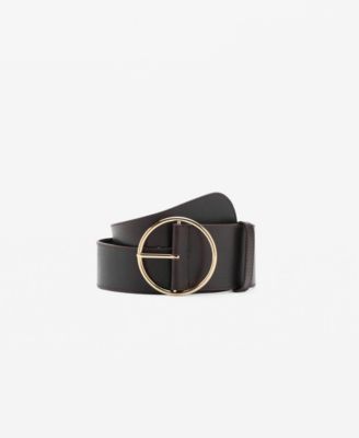 Women's Rounded Buckle Leather Belt
