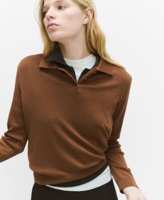Women's Polo Collar Wool Sweater