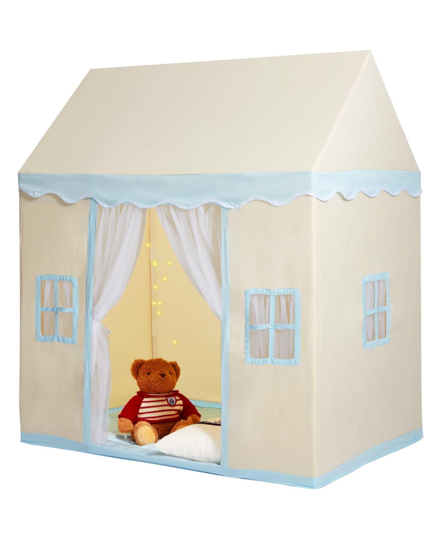 Детские игрушки Mecale Windowed Playhouse Play Tent with Mat and Lamp, 3-Piece Set, Ages 1-5, цвет: Белый — фото 1