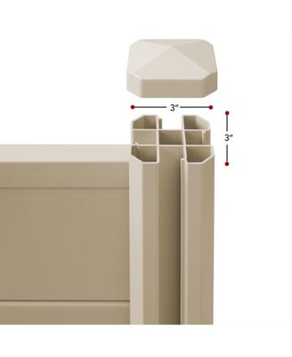 42" x 42" Privacy Screen - Outdoor Vinyl Fence Panel Enclosure for AC / Trash Bins / Pool Equipment - Tan