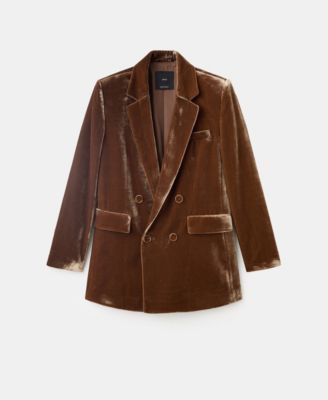 Women's Double-Breasted Velvet Suit Jacket