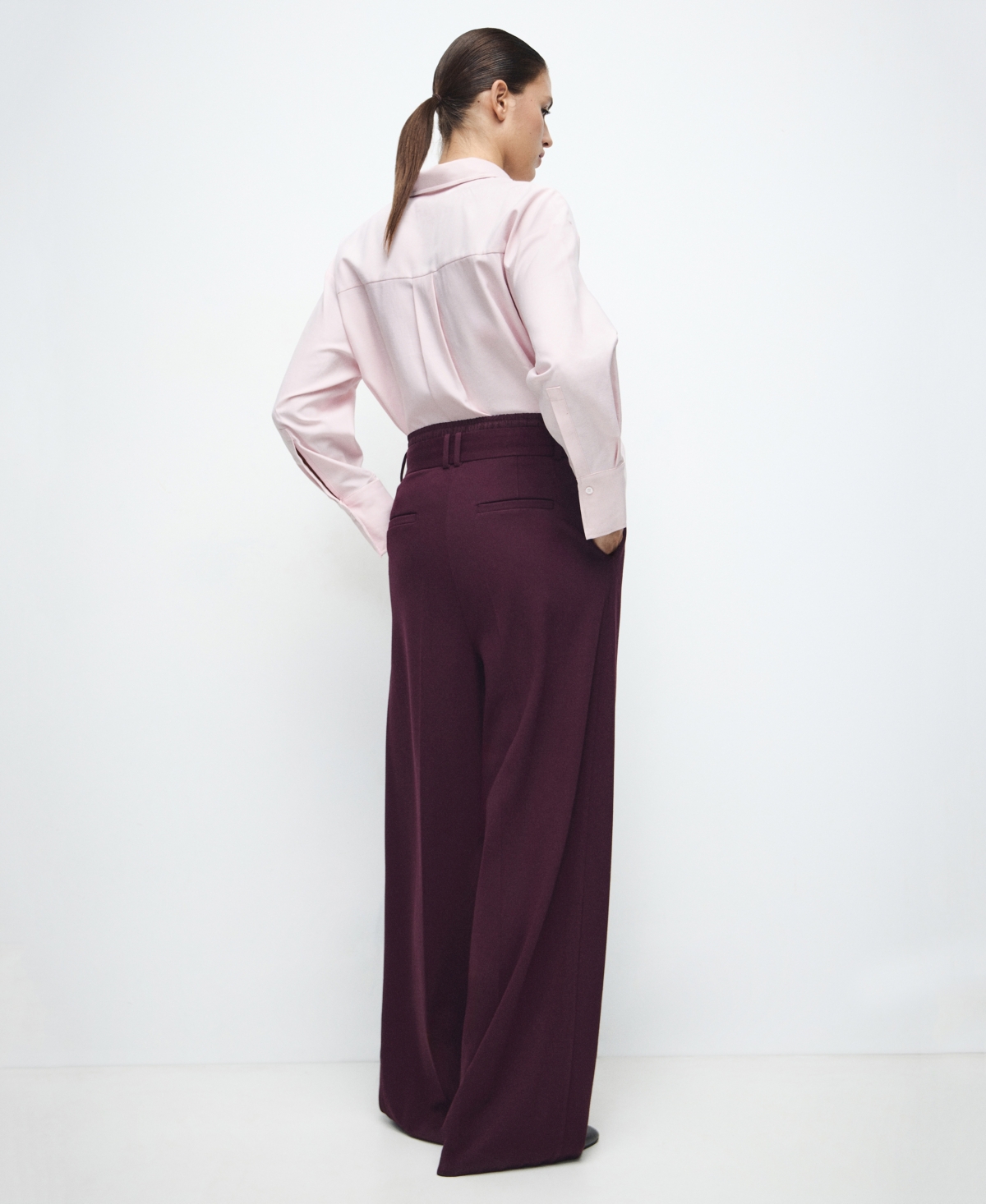 Mango Women's Double-Waist Straight Pants