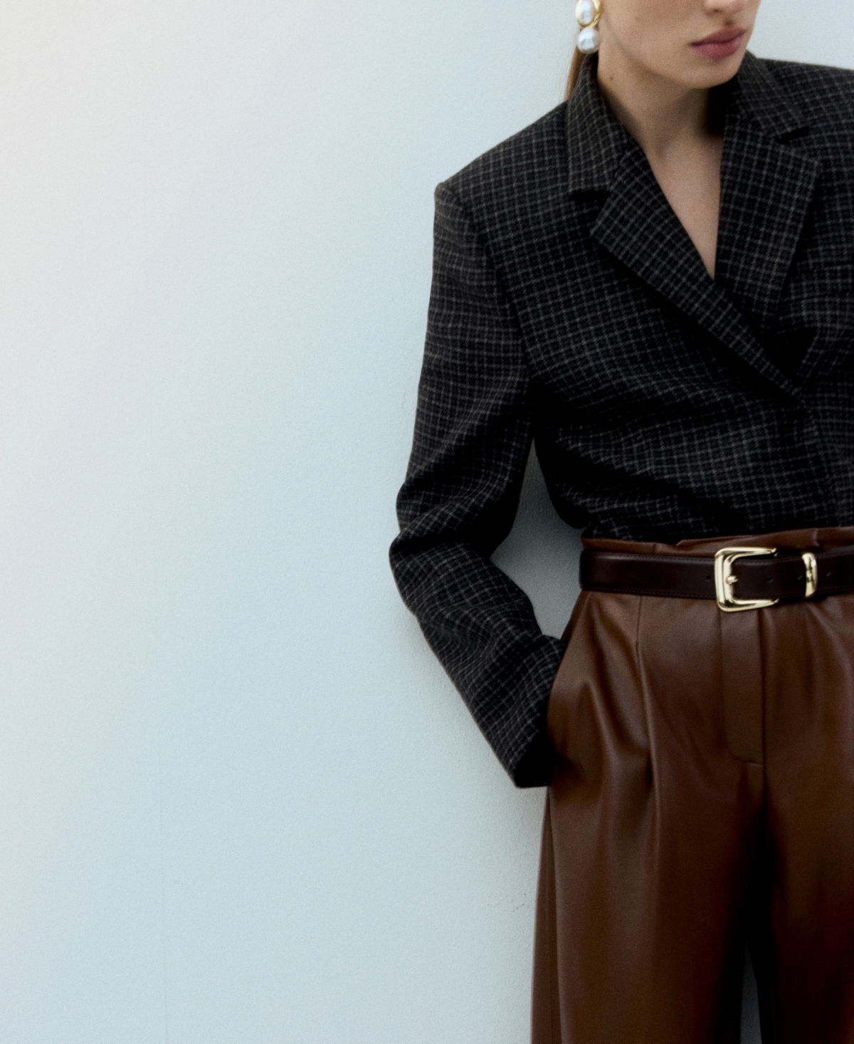 Mango Women's Wide-Leg Faux-Leather Pants