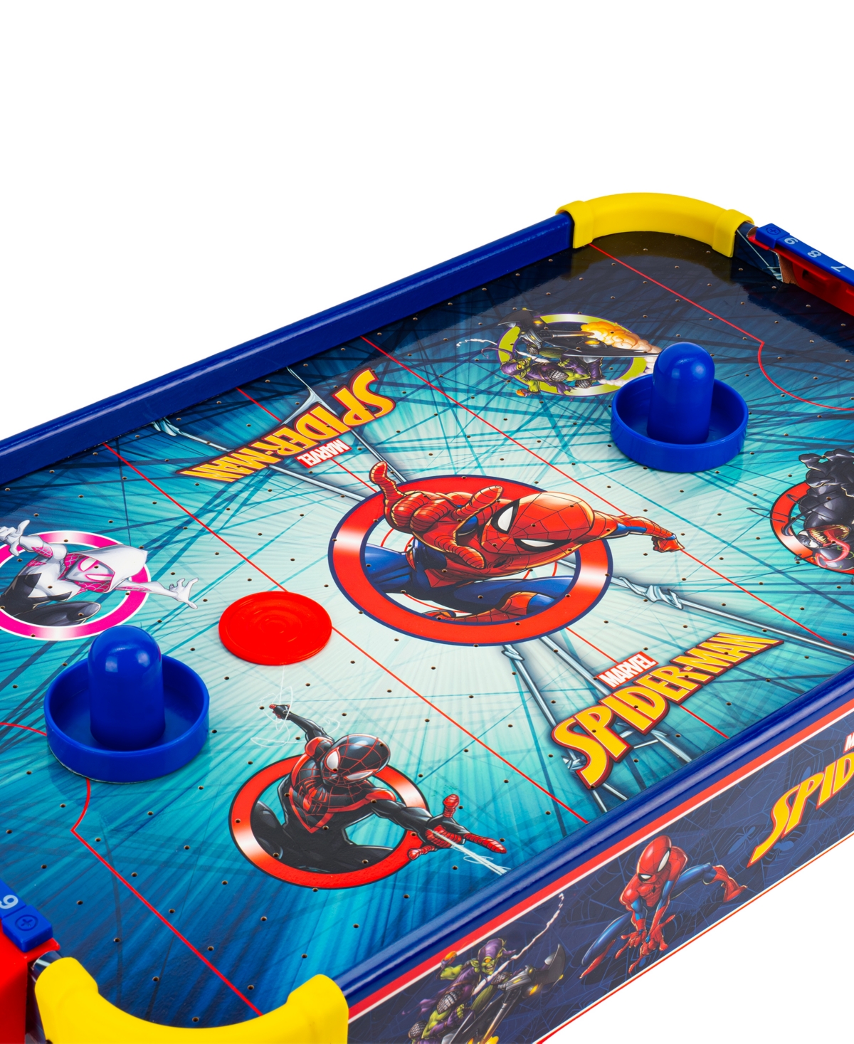World Tech Toys Marvel Spider-Man Electric Tabletop Air Hockey Wood