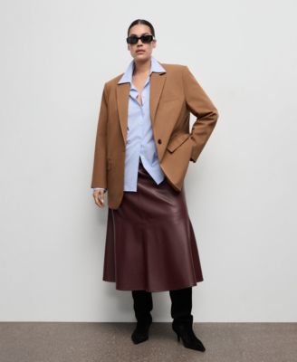 Women's Notch Lapel Pockets Straight Suit Blazer