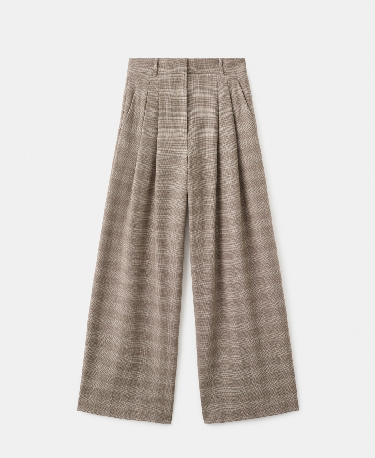 Mango Women's Wide-Leg Check Suit Pants