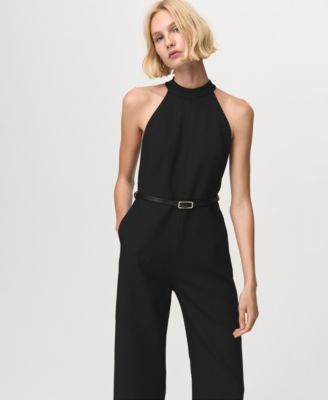 Women's Belt Halter-Neck Jumpsuit