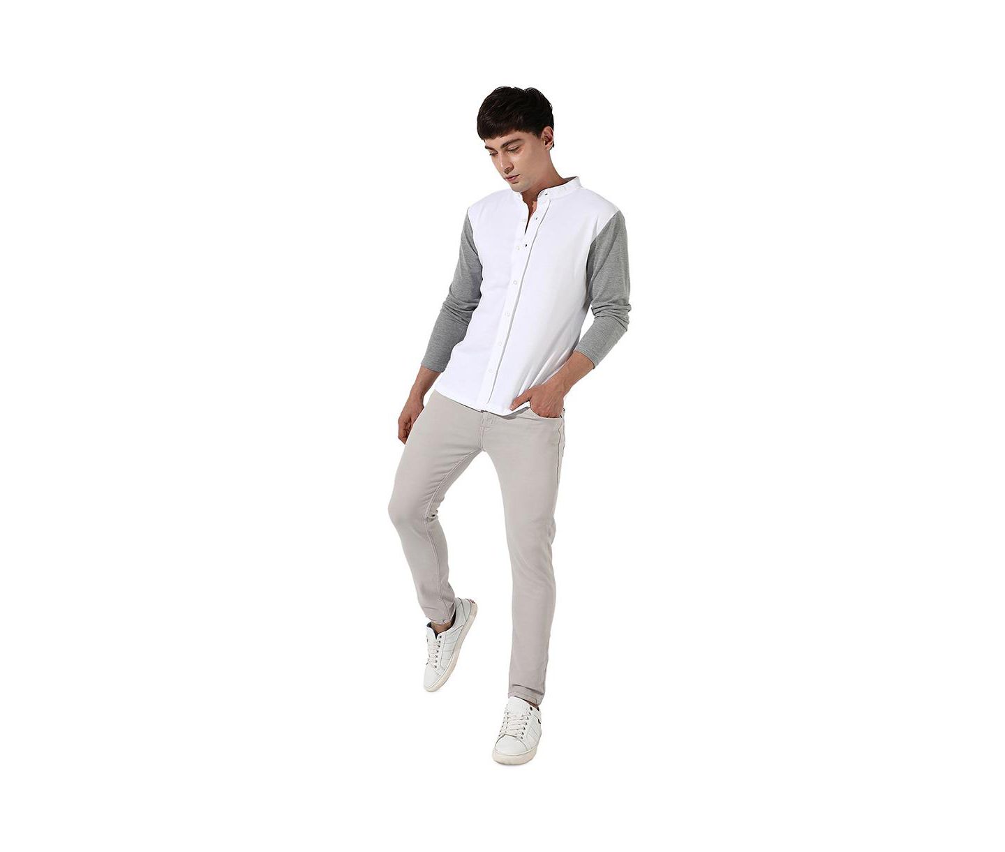 Мужская рубашка Cahoot Campus Sutra-Men's Colourblocked Regular Fit, цвет: Белый — фото 6