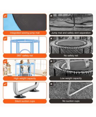 Kids Trampoline, 55" (4.6 ft), Enclosure Net & Basketball Hoop, Indoor/Outdoor, Ages 3