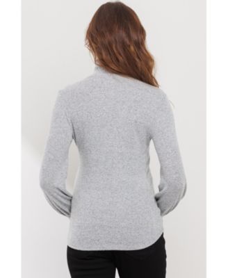 Maternity Turtleneck Ribbed Knit Long Sleeve Sweater