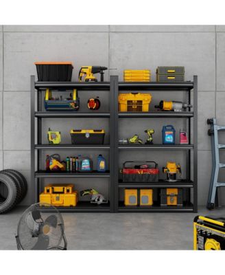 72"H 5 Tier Metal Shelves for Storage Garage Shelving 2000LBS Storage Utility Rack, 47.2"W23.6"D72"H, Black